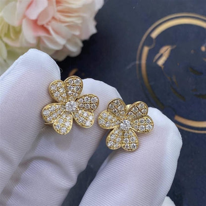 [Glimmer]FRIVOLE GOLD FLOWER DIAMOND EARRINGS