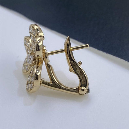 [Glimmer]FRIVOLE GOLD FLOWER DIAMOND EARRINGS