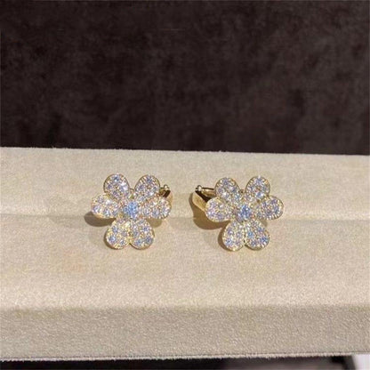 [Glimmer]FRIVOLE GOLD FLOWER DIAMOND EARRINGS