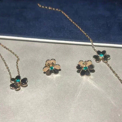 [Glimmer]FRIVOLE  FLOWER MALACHITE EARRINGS