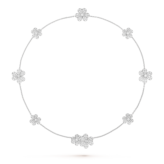 [Glimmer]FRIVOLE SILVER 9 FLOWERS NECKLACE
