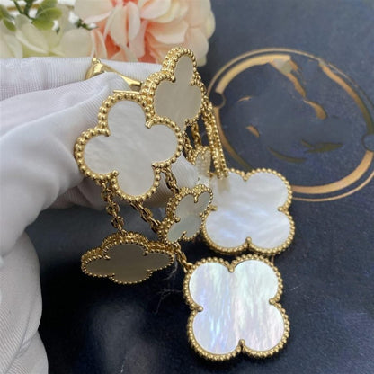 [Glimmer]CLOVER EARRINGS WHITE MOP 4 MOTIFS GOLD