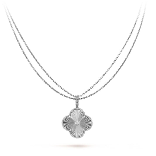 [Glimmer]CLOVER 25MM SILVER BIG CLOVER NECKLACE