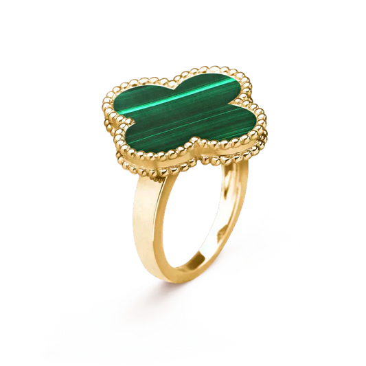 [Glimmer]CLOVER MALACHITE RING
