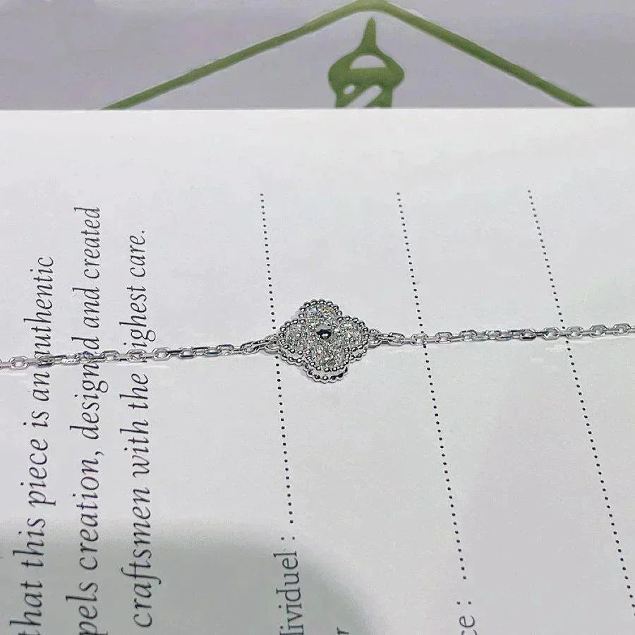 [Glimmer]CLOVER  SINGLE FLOWER BRACELET SILVER