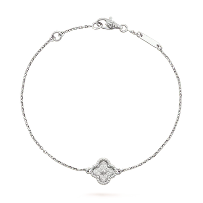 [Glimmer]CLOVER  SINGLE FLOWER BRACELET SILVER