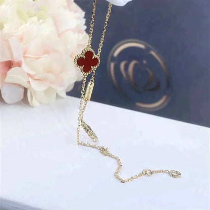 [Glimmer]CLOVER  CARNELIAN SINGLE FLOWER BRACELET