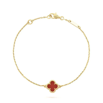 [Glimmer]CLOVER  CARNELIAN SINGLE FLOWER BRACELET