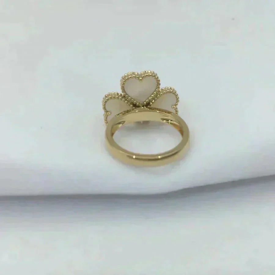 [Glimmer]SWEET CLOVER WHITE MOP RING