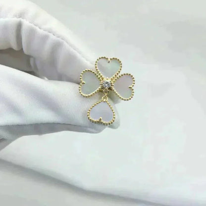 [Glimmer]SWEET CLOVER WHITE MOP RING