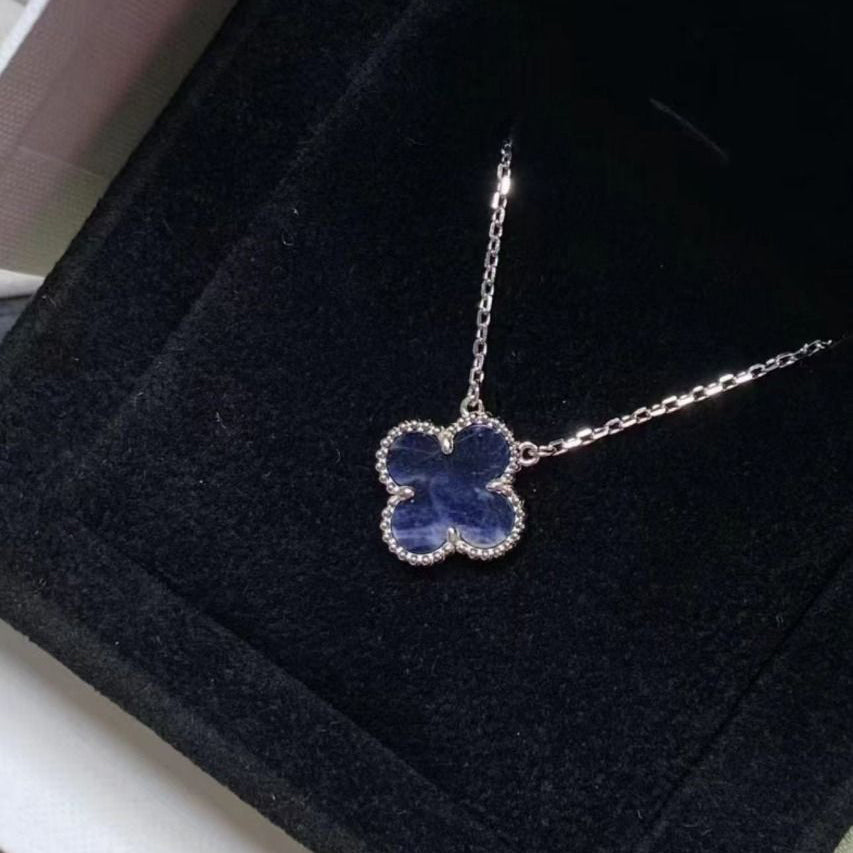 [Glimmer]CLOVER 15MM PIETERSITE NECKLACE SILVER