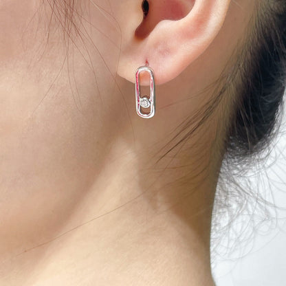 [Glimmer]MOVE UNO SMALL 1 DIAMOND EARRINGS