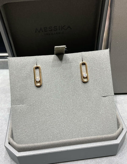 [Glimmer]MOVE UNO SMALL 1 DIAMOND EARRINGS