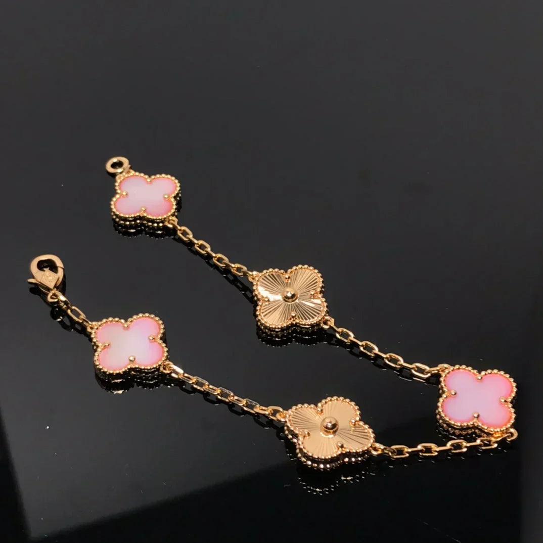 [Glimmer] CLOVER 5 MOTIFS  PINK MOP BRACELET COLLECTION