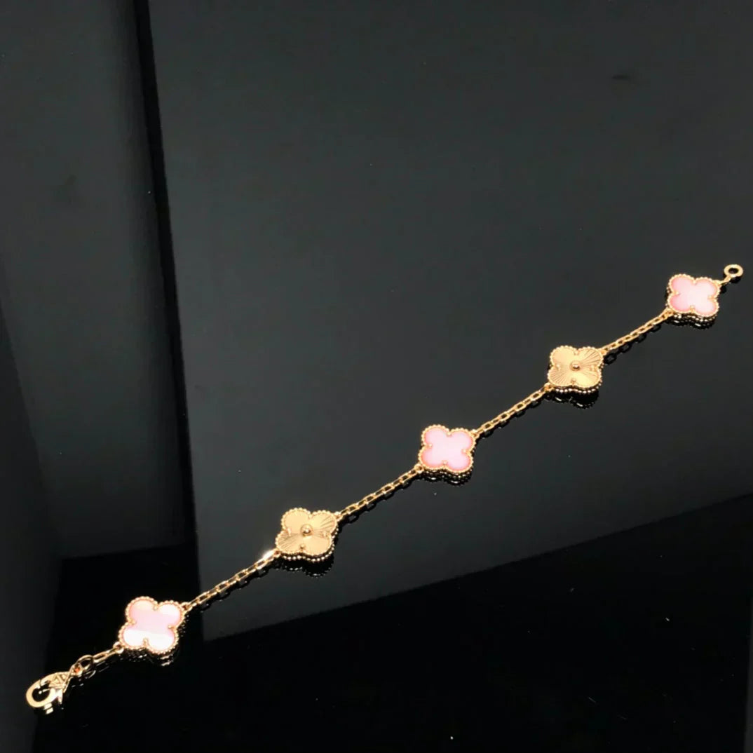 [Glimmer] CLOVER 5 MOTIFS  PINK MOP BRACELET COLLECTION