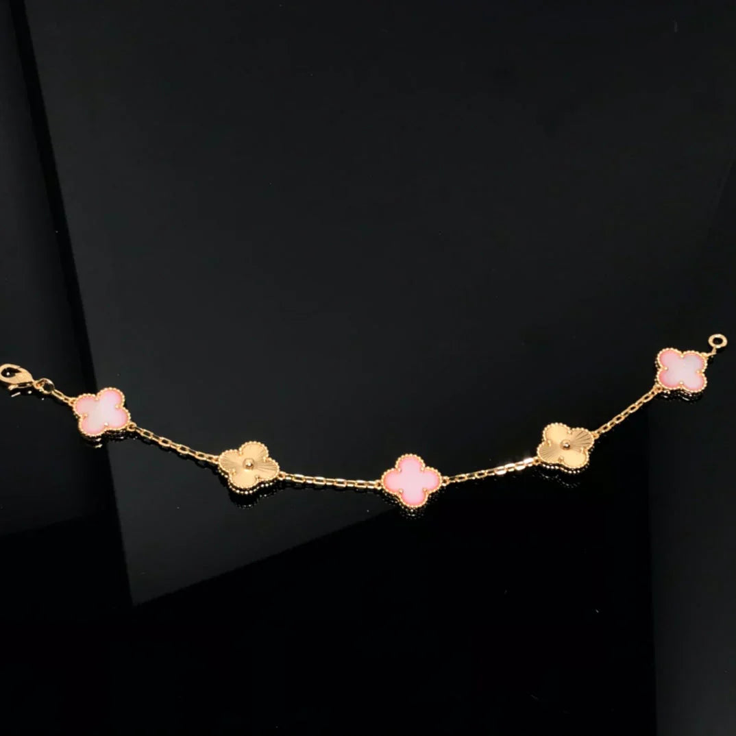 [Glimmer] CLOVER 5 MOTIFS  PINK MOP BRACELET COLLECTION