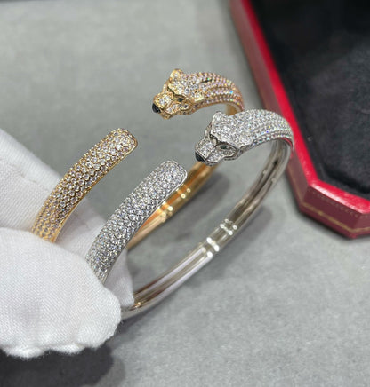 [Glimmer]PANTHERE FULL DIAMOND OPEN BRACELET