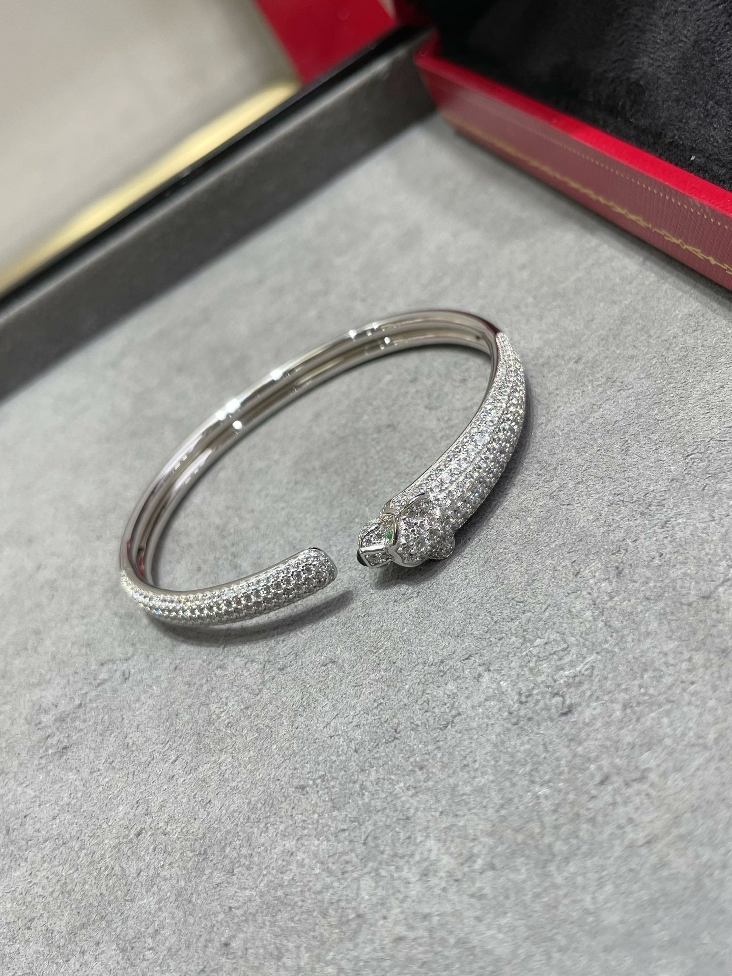 [Glimmer]PANTHERE FULL DIAMOND OPEN BRACELET