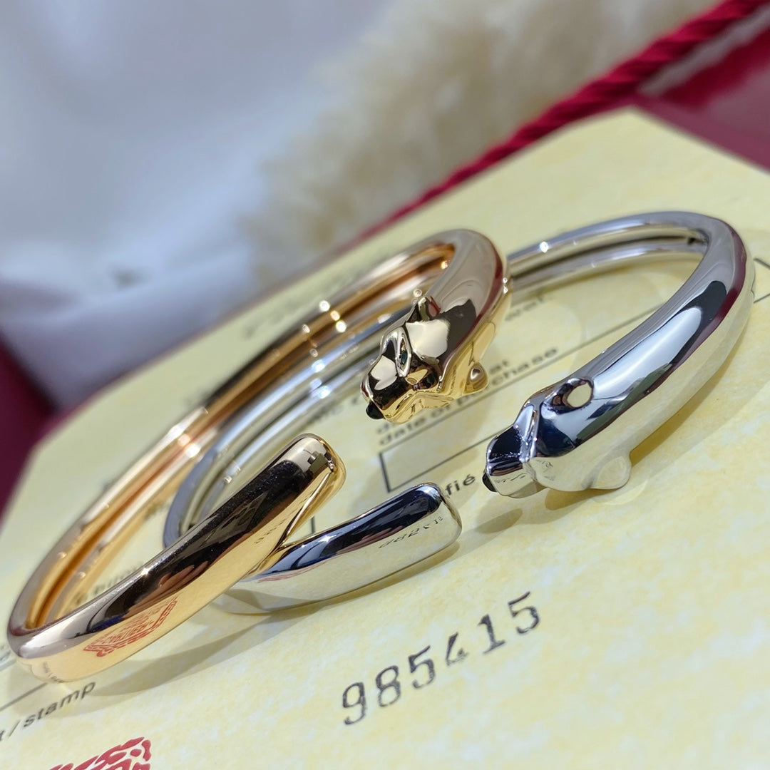 [Glimmer]PANTHERE SILVER OPEN BRACELET
