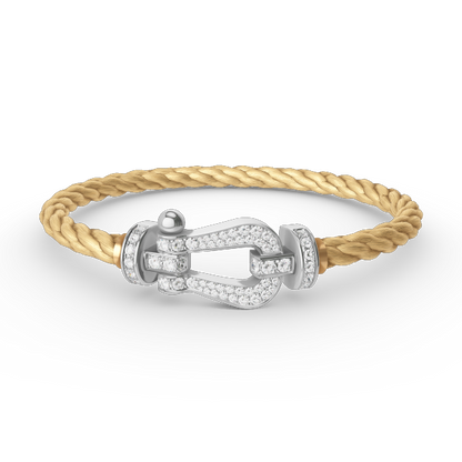 [Glimmer]FORCE LARGE HORSESHOE FULL DIAMOND BRACELET SILVER