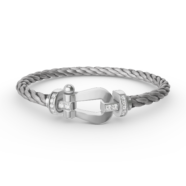 [Glimmer]FORCE LARGE HORSESHOE HALF DIAMOND BRACELET SILVER