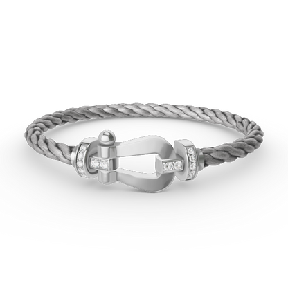 [Glimmer]FORCE LARGE HORSESHOE HALF DIAMOND BRACELET SILVER