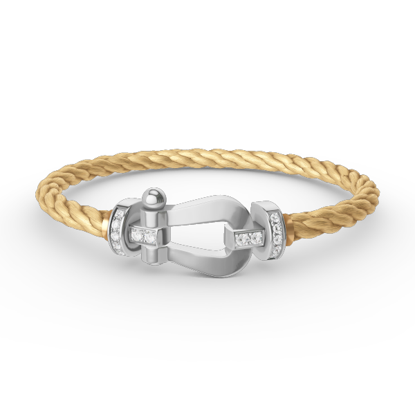 [Glimmer]FORCE LARGE HORSESHOE HALF DIAMOND BRACELET SILVER