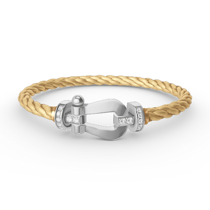 [Glimmer]FORCE LARGE HORSESHOE HALF DIAMOND BRACELET SILVER