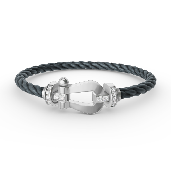 [Glimmer]FORCE LARGE HORSESHOE HALF DIAMOND BRACELET SILVER