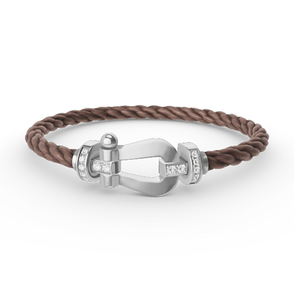 [Glimmer]FORCE LARGE HORSESHOE HALF DIAMOND BRACELET SILVER