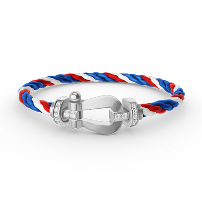 [Glimmer]FORCE LARGE HORSESHOE HALF DIAMOND BRACELET SILVER