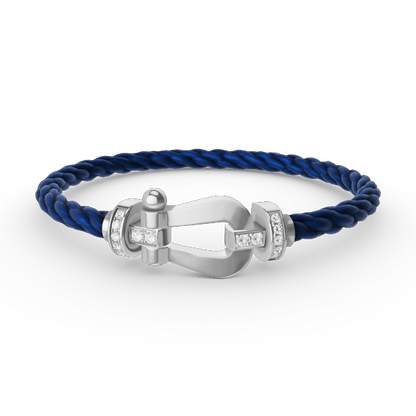 [Glimmer]FORCE LARGE HORSESHOE HALF DIAMOND BRACELET SILVER