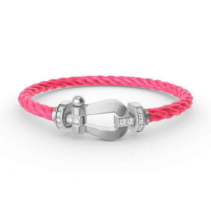 [Glimmer]FORCE LARGE HORSESHOE HALF DIAMOND BRACELET SILVER