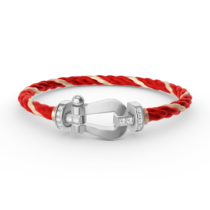 [Glimmer]FORCE LARGE HORSESHOE HALF DIAMOND BRACELET SILVER