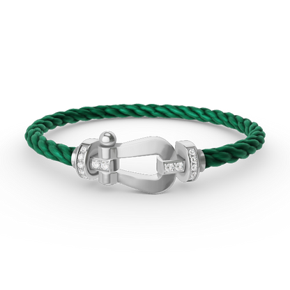 [Glimmer]FORCE LARGE HORSESHOE HALF DIAMOND BRACELET SILVER