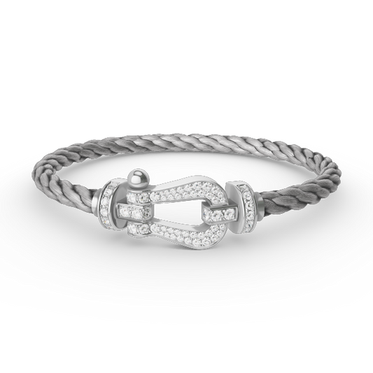 [Glimmer]FORCE LARGE HORSESHOE FULL DIAMOND BRACELET SILVER