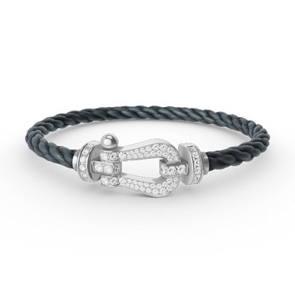 [Glimmer]FORCE LARGE HORSESHOE FULL DIAMOND BRACELET SILVER