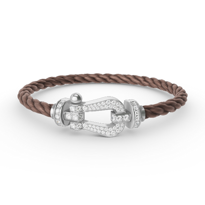 [Glimmer]FORCE LARGE HORSESHOE FULL DIAMOND BRACELET SILVER