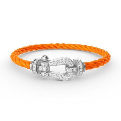 [Glimmer]FORCE LARGE HORSESHOE FULL DIAMOND BRACELET SILVER