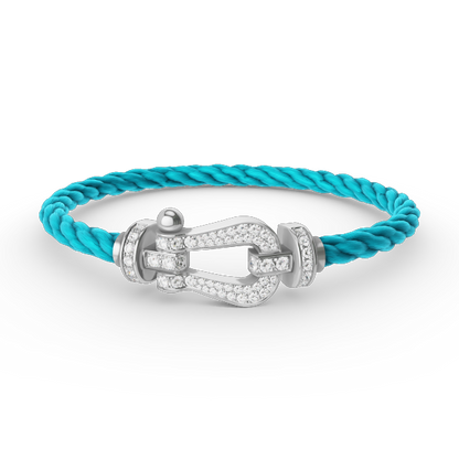 [Glimmer]FORCE LARGE HORSESHOE FULL DIAMOND BRACELET SILVER