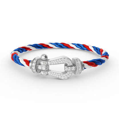 [Glimmer]FORCE LARGE HORSESHOE FULL DIAMOND BRACELET SILVER