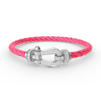 [Glimmer]FORCE LARGE HORSESHOE FULL DIAMOND BRACELET SILVER
