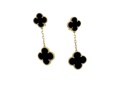[Glimmer]CLOVER 2 MOTIFS  EARRINGS (MULTIPLE CHOICESC