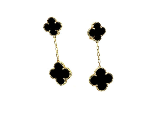 [Glimmer]CLOVER 2 MOTIFS  EARRINGS (MULTIPLE CHOICESC