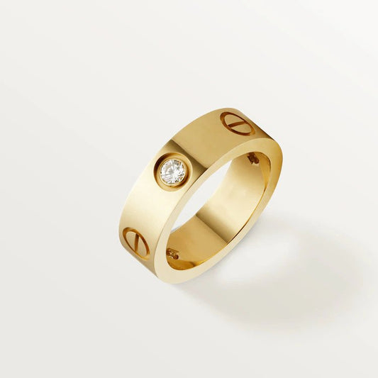[Glimmer]LOVE RING 5.5MM 3 DIAMONDS PINK GOLD