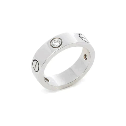 [Glimmer]LOVE RING 5.5MM 3 DIAMONDS SILVER